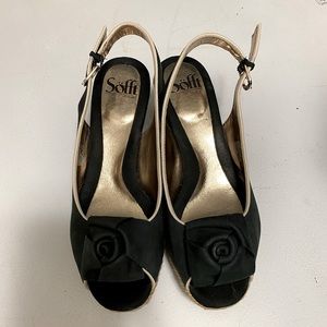 🌿 Black Espandrille Wedges